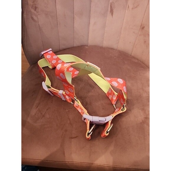Smiley Face Animal Harness Size XL Orange Purple And Lime Green - Picture 5 of 5